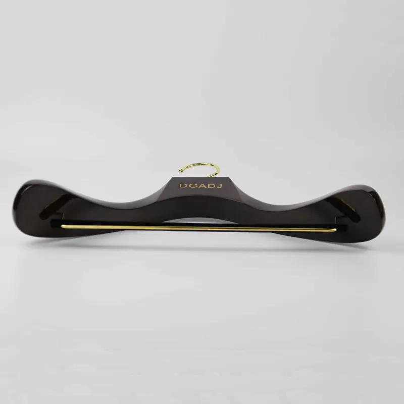 YT wood suits hanger with velvet pants bar deluxe wood clothes hanger with customized logo