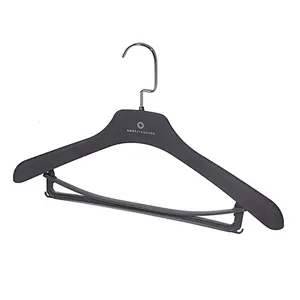 YT black men and women clothes hanger rubber surface plastic top hanger