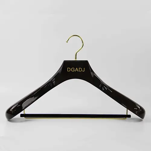 YT wood suits hanger with velvet pants bar deluxe wood clothes hanger with customized logo