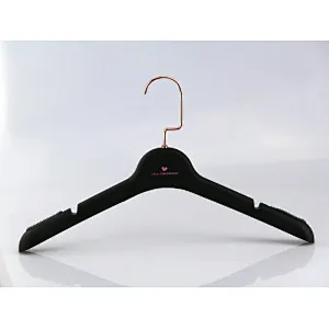 YT black soft touch rubberized plastic clothes hanger for women coat shirt