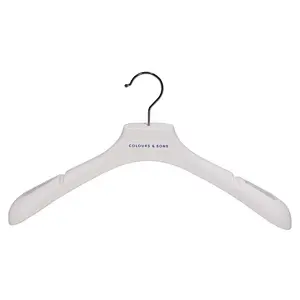 YT customized rubber surface plastic coat hanger white plastic hanger for jacket