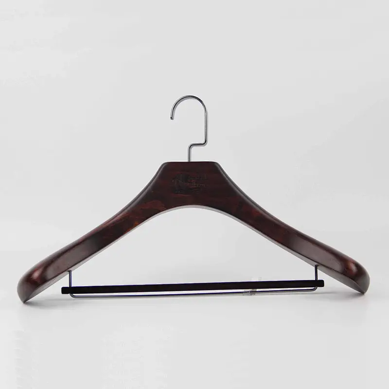 YT luxury men wood suits hanger customized wood hanger with trousers bar