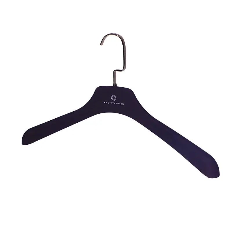 YT black men and women clothes hanger rubber surface plastic top hanger