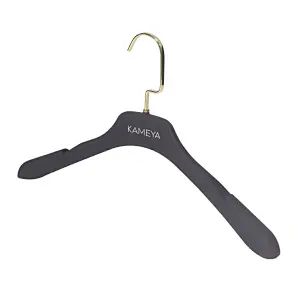 YT black men and women clothes hanger rubber surface plastic top hanger