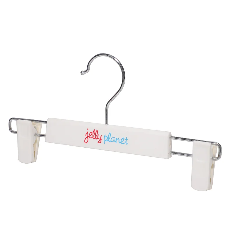 YT white plastic clothes hanger for baby and kids with customized logo