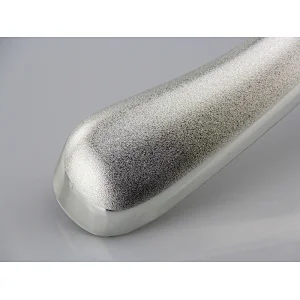 YT wide shoulder fur plastic hanger shiny silver color leather hanger