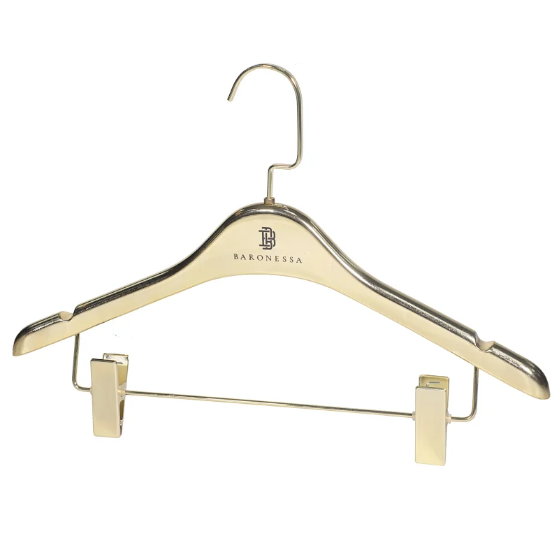YT shiny gold color baby plastic clothes hanger for kids