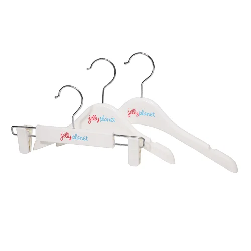 YT white plastic clothes hanger for baby and kids with customized logo