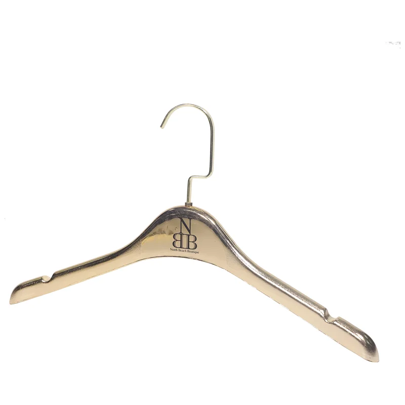 YT shiny gold color baby plastic clothes hanger for kids
