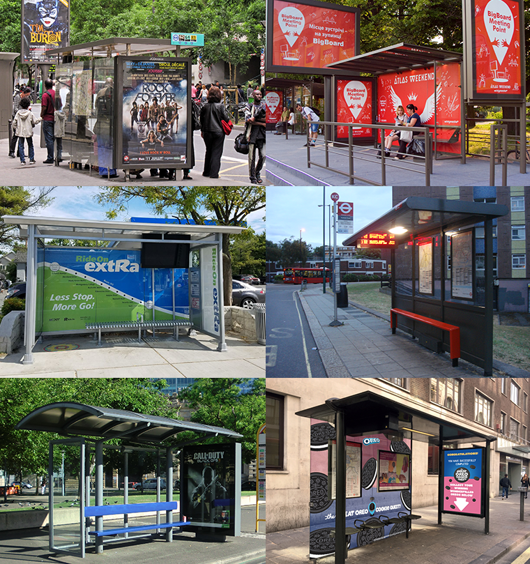 led bus stop shelter