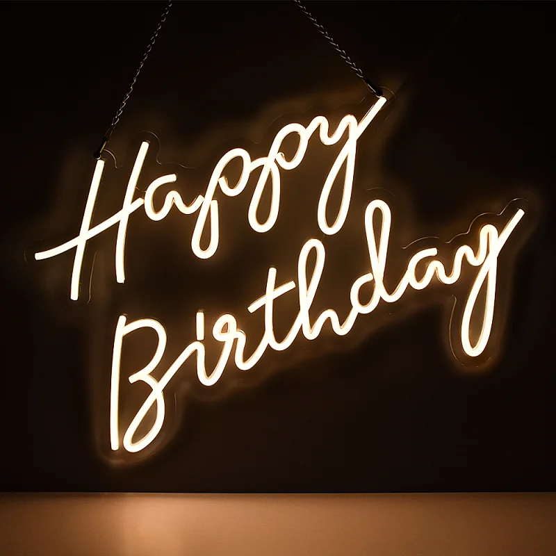led happy birthday neon sign
