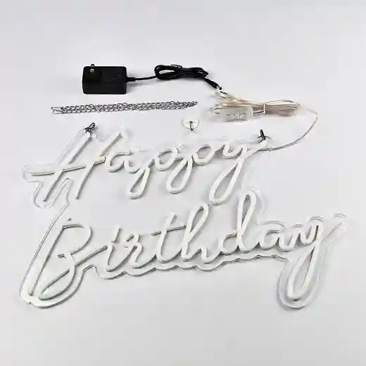 led happy birthday neon sign