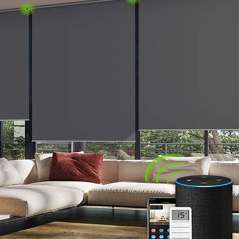 motorized exterior roller shades , automated roller shades , indoor