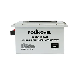 Polinovel most popular 12v 100ah solar leisure rv marine lithium ion lifepo4 battery