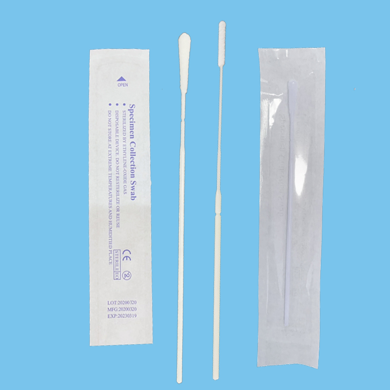 Medical Disposable Specimen Collection Sterile Nylon Flocked Nasopharyngeal Swab Throat Oral Nasal Swab