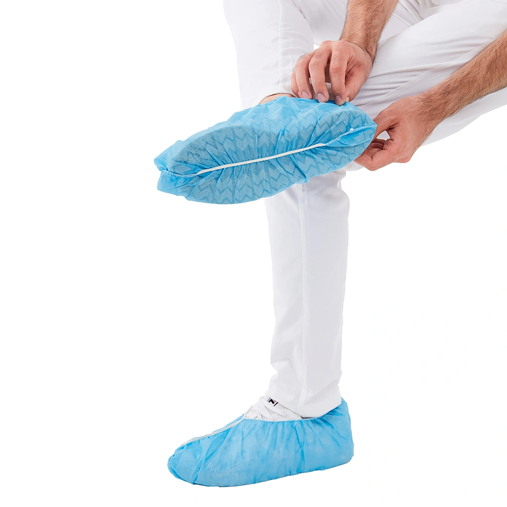 Overshoes Disposable Blue Elastic Non Slip Shoe Cover Automatic Shoe Cover OEM 2 Years Class II OEM/HH/HAIXIN Health TUV