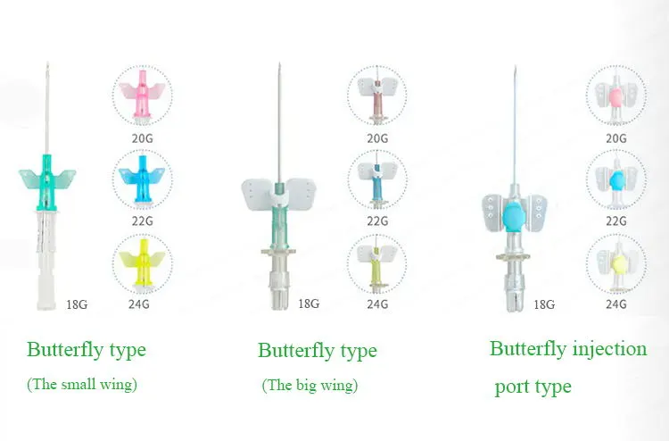 Medical Nursing Disposable Smooth Cover Pen Type IV Hypodermic Cannula with wing