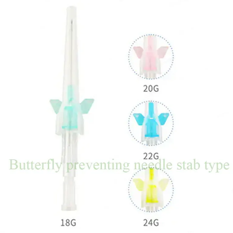 Medical Nursing Disposable Smooth Cover Pen Type IV Hypodermic Cannula with wing