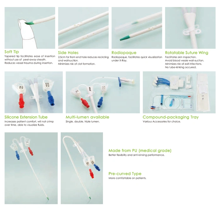 Long-term Silicone Dialysis Catheter for Hemodialysis blood purification