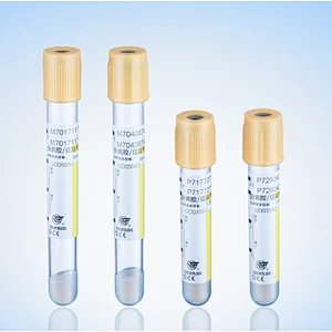 Yellow vacuum blood collection test gel clot activator tube