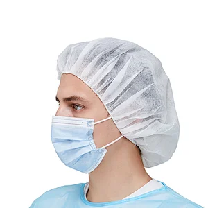 Disposable PP Non woven strip clip cap bouffant head cover disposable surgical caps
