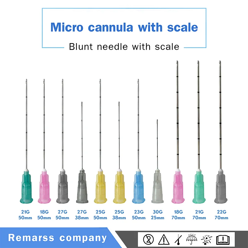 micro canule naald 25G50mm voor Koreaanse Bonetta hyaluronzuur dermale vuller injectie;