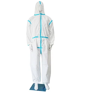 ppekit disposable hazmat-suit coverall ppe set suit waterproof chemical disposable medical working face coverall