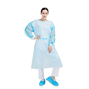 Medical Disposal Isolation Gown Full Breathable Outside Poly