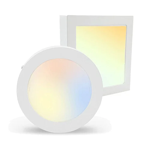 Factory 3000k 4000k 6000k 12w 7inch 900lm Square Round Thin Surface Mount 3cct in 1 Led Panel Light