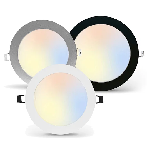 wholesale CE aluminum recessed 900lm round ultra slim 12w 6 inch 6" 3cct selectable led panel light