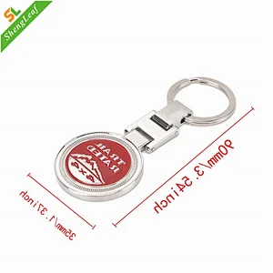 Fashion red keyring metal keychain custom logo 3D badge