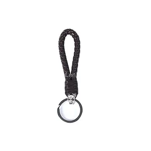 free sample Wholesale high standard leather tassel sublimation keychain engrave luxury leder lanyard keychains for business man