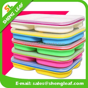 -collapsible lunch bowl 3-compartment silicone lunch bowl