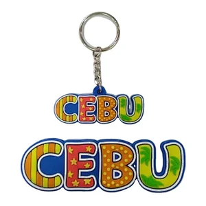 customized embossed Logo Rubber Keychain PVC silicone keyring