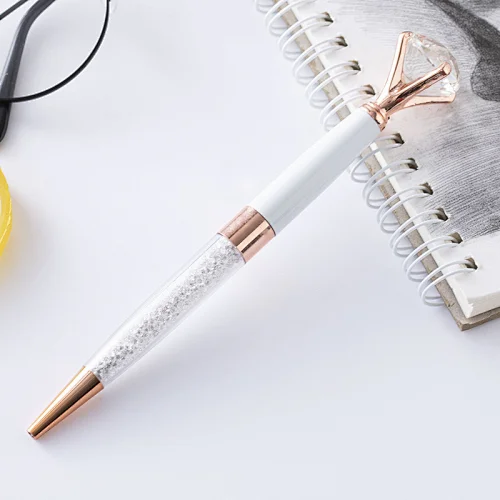 Big diamond  crystal  advertising gift  electroplating spray paint metal ballpoint custom sublimation pen