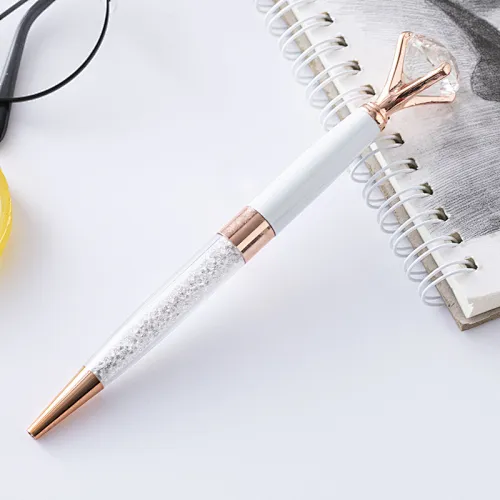Big diamond  crystal  advertising gift  electroplating spray paint metal ballpoint custom sublimation pen
