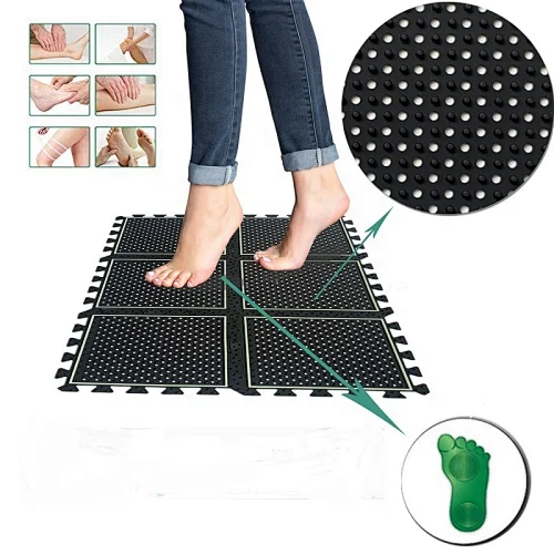 13 years factory free sample glowing in the dark non-toxic easy to clean soft rubber pvc anti fatigue floor acupressure foot mat