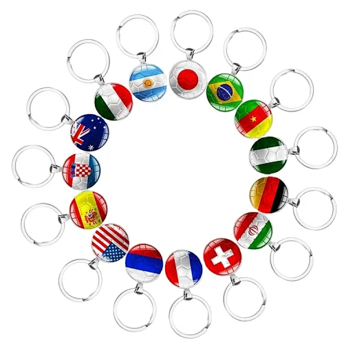 new arrival free sample promotional gift hot sale country flag keychain metal with custom logo