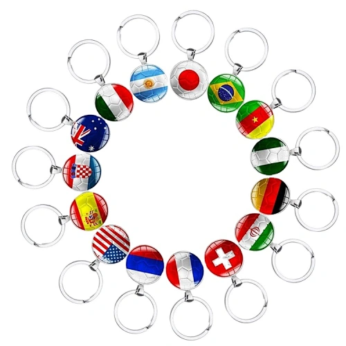 new arrival free sample promotional gift hot sale country flag keychain metal with custom logo