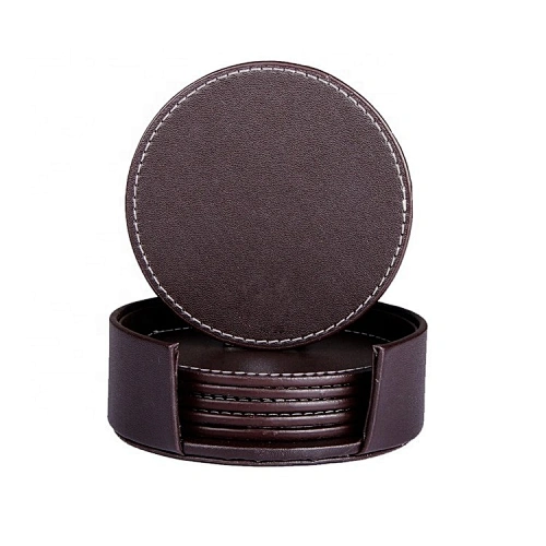 promotional item leather coaster with custom logo