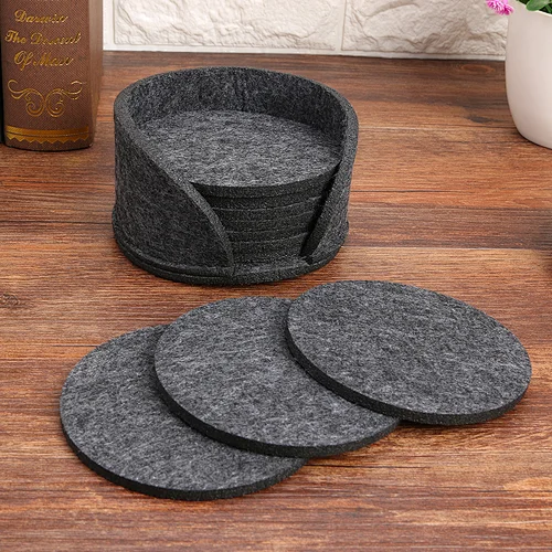 high quality Dining Table Protector Pad Heat Resistant Cup Mat Coffee Tea Hot Drink Mug Placemat Round Felt Coaster