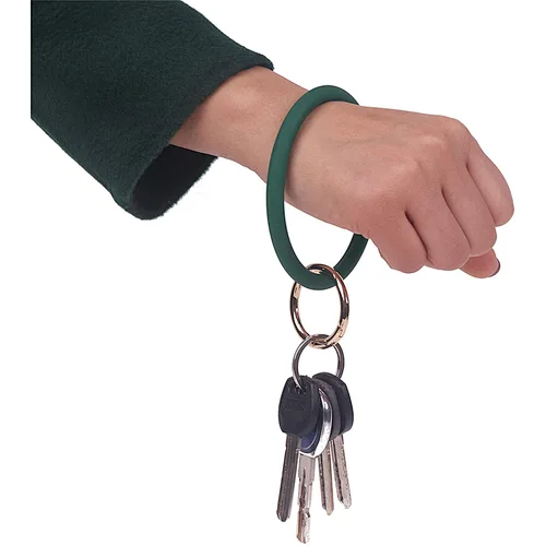 free samples soft silicone wristlet Circle Bracelet Rubber Bangle Round wrist keychain Keyring Holder For Women Girls
