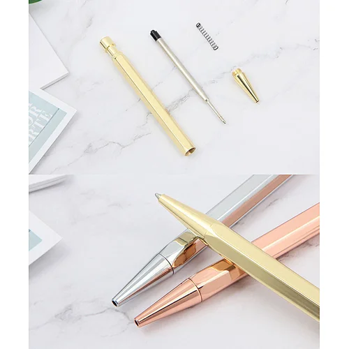 new arrival promotional bullet shape Ballpoint Pens Metal Retractable  Pen Black  Rose Gold pen custom laser logo