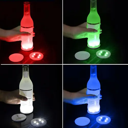 Nightclub Bar Party Vase Decor Glow Bottle glass beer cup custom acrylic led light up coaster for drinks