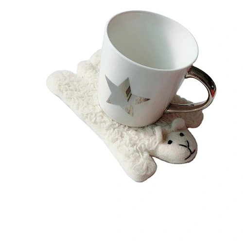 Felt Coaster Animal Mat Coffee Mug Pads Table Placemat Insulating Mat Cartoon Dining Home Decorations Wool Ball Felt Coasters