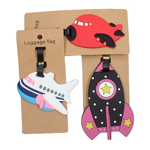 wholesale bulk travel soft silicone rubber pvc bag airplane personalized customized luggage name tag With insert Custom Design