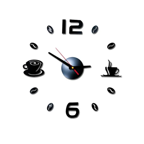 Modern Design Cafe Coffee Bean home Decor Kitchen Wall Watch Diy Large big Wall Clock Frameless Giant Wall Clock