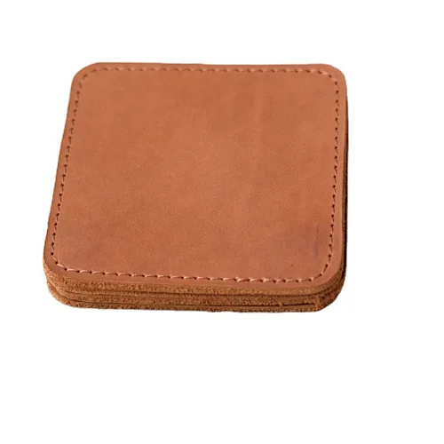 cup custom Cute Living Room Decor square Leather cup Coasters  Set Cool Rustic Drink Coaster Housewarming Gift for New Home