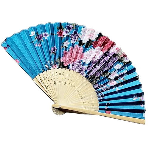 new arrival chinese styel promotional gift fruits custom printed folding hand held fan with bamboo in summer