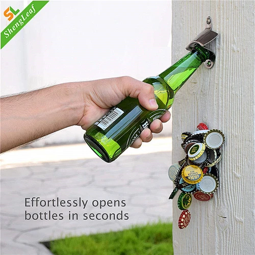 made in china Factory supply wall mount stainless steel wine beer custom magnetic bottle opener
